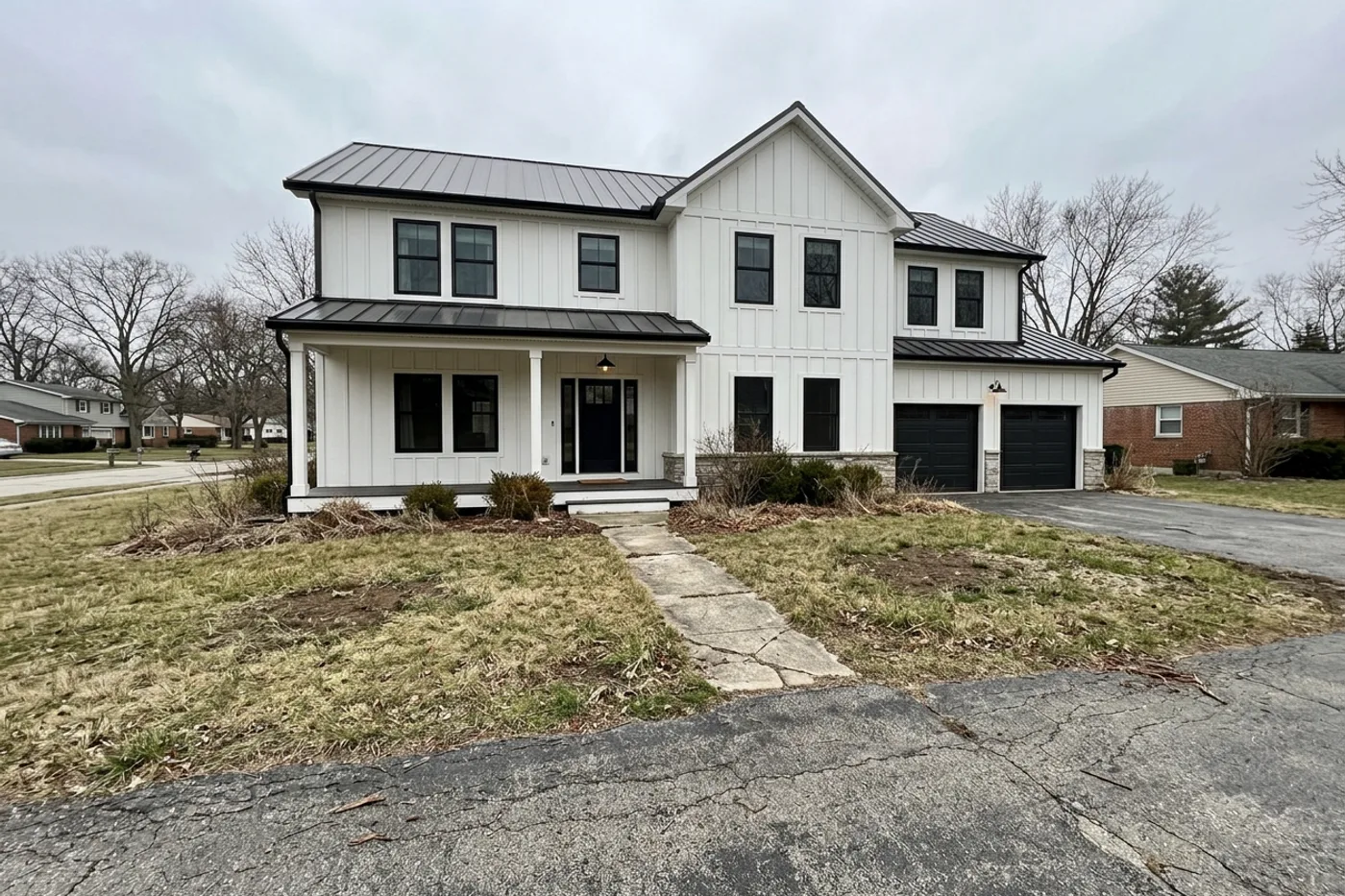 Front yard — Modern curb appeal — before