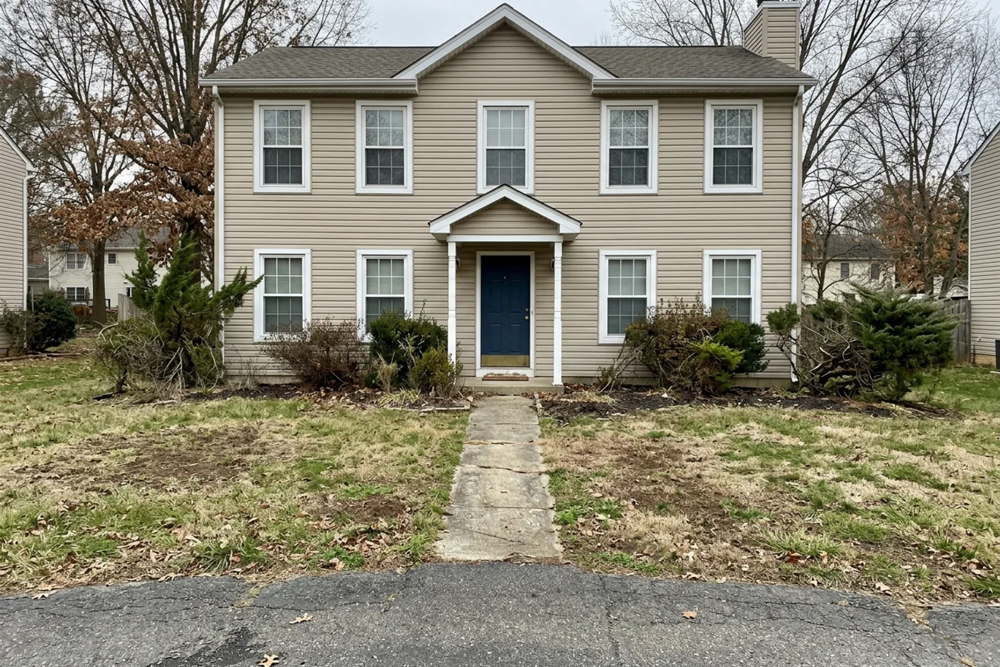 Colonial entry, Classic garden — before
