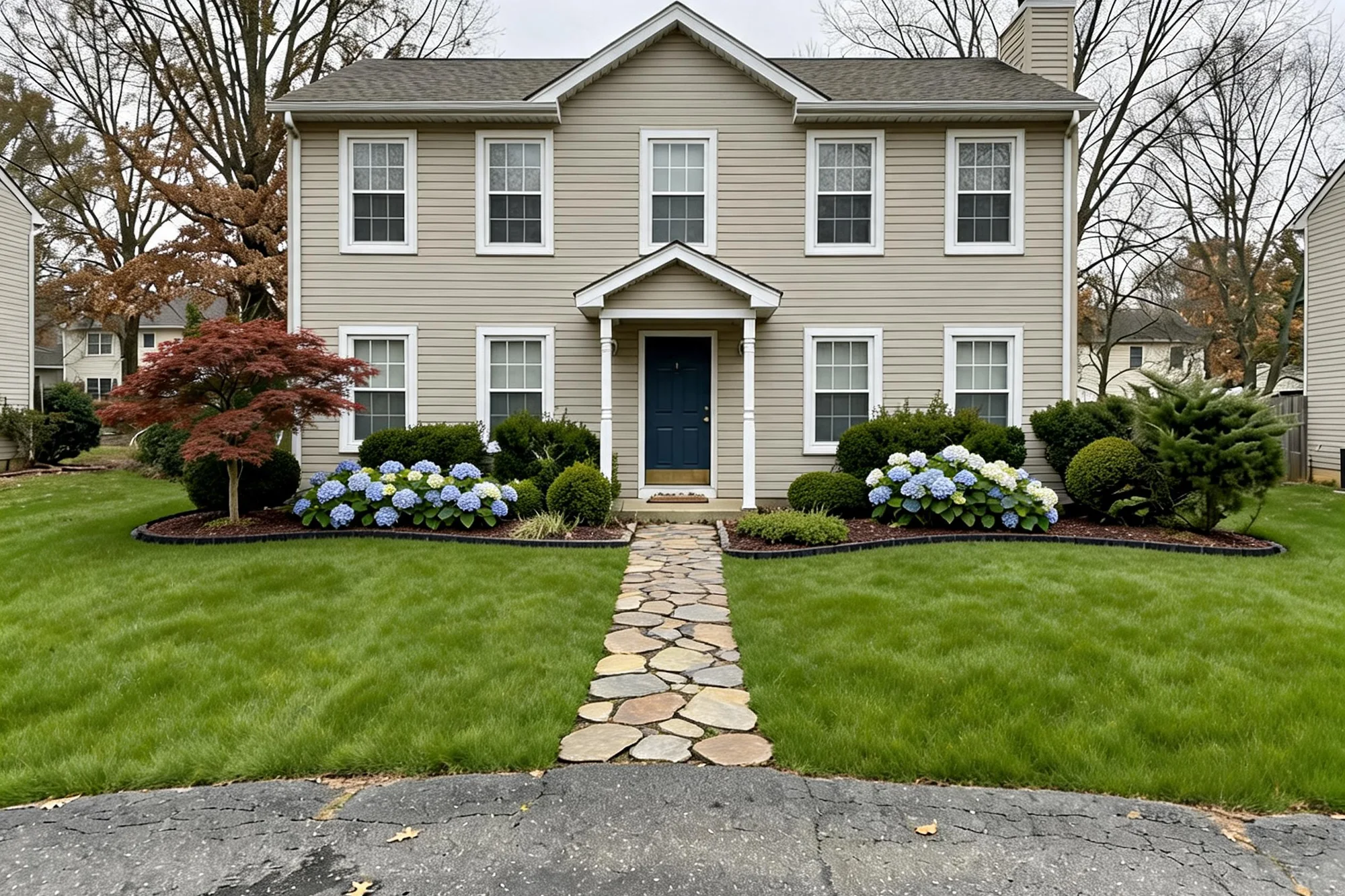 A redesigned front yard and entry, the house kept exactly as it is