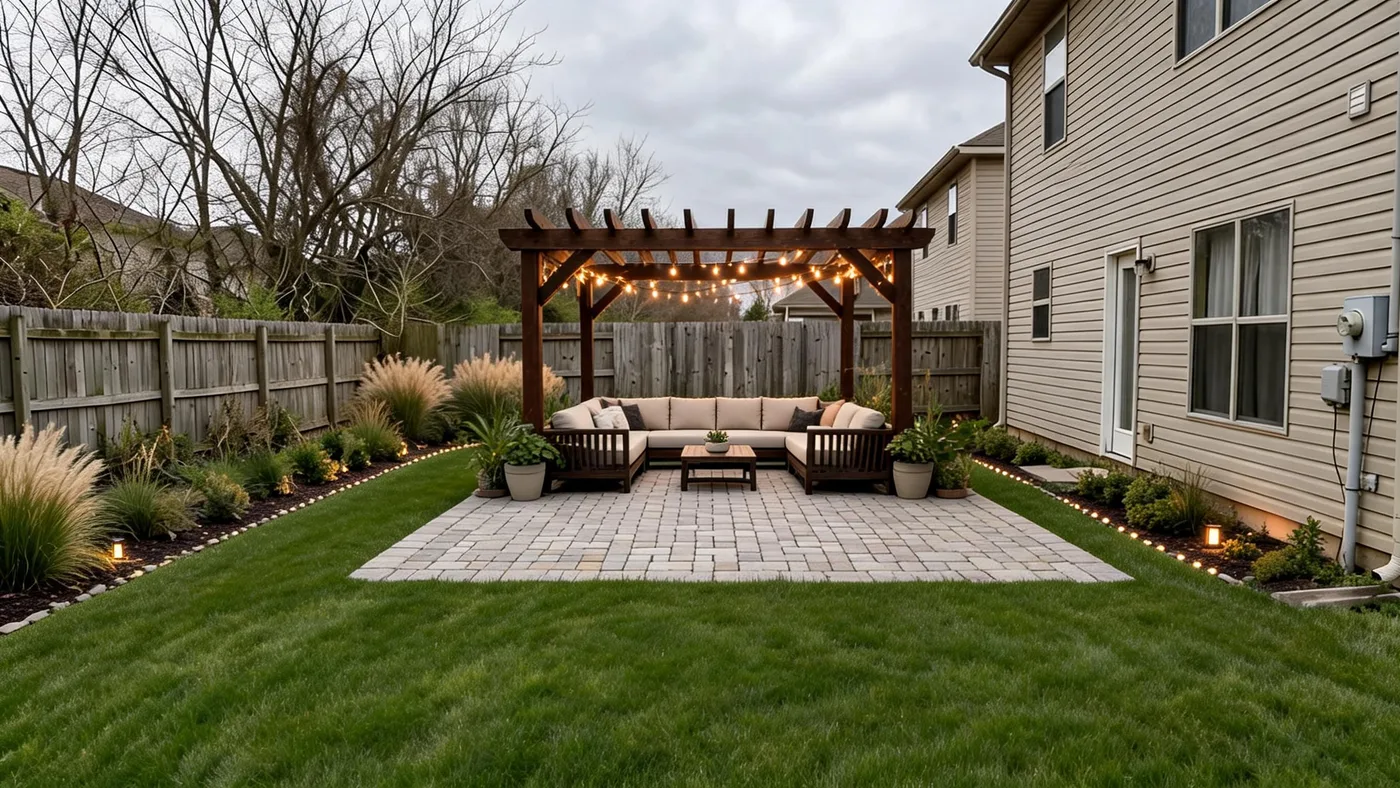 Backyard, Patio & pergola — after